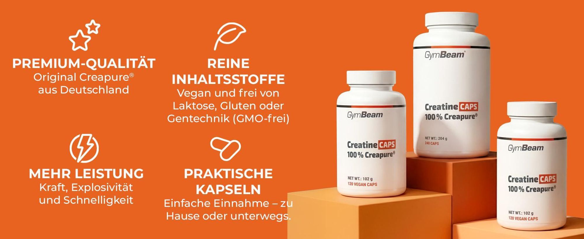 GymBeam - Kreatin (100% Creapure®), 240 Kapseln