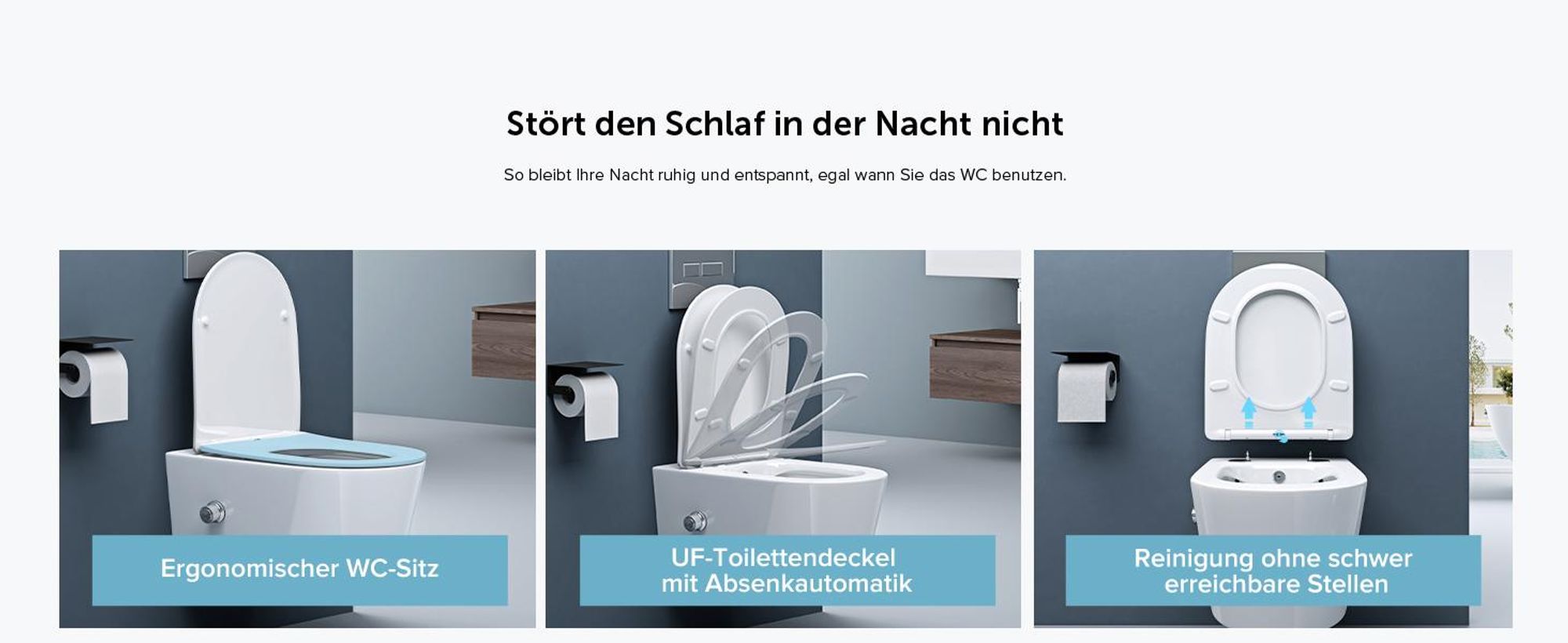 doporro Hänge-WC mit Bidet Funktion Weiß Wand-WC Toilette mit Soft-Close Spülrandloses aus Keramik Hänge-Toilette Aachen601