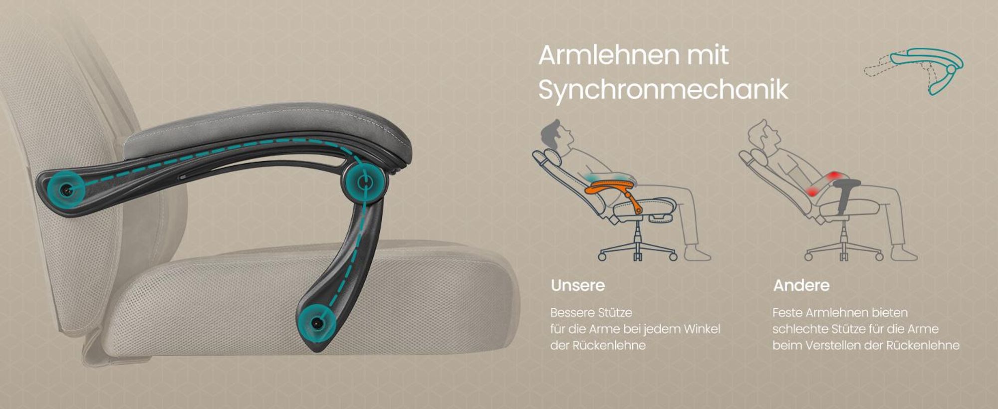 Ergonomischer Gamer-Sessel, Gaming-Stuhl, Bürostuhl, mit Teleskop-Fußstütze, verstellbare Kopfstütze, Lendenwirbelstütze