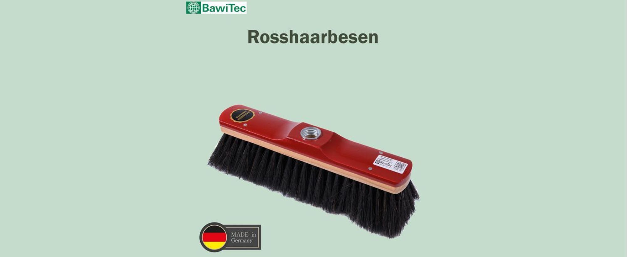 BawiTec Echt Rosshaarbesen Zimmerbesen 30cm lackiert Kehrbesen Rosshaar weich