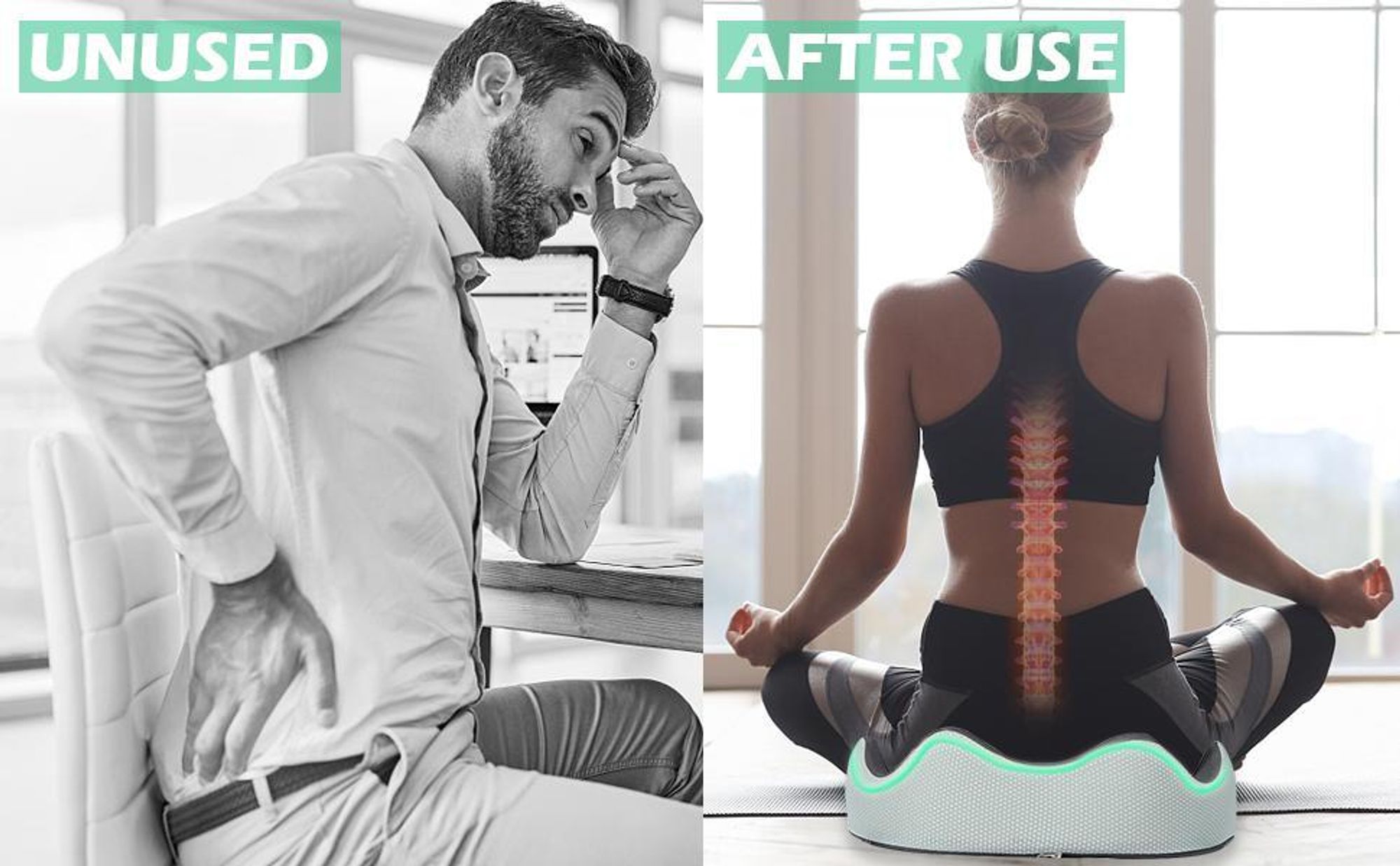 OrthopäDisches Sitzkissen, Memory-Sitzkissen, Keilkissen, Steißbeinkissen, Ergonomisches Stuhlkissen, für Bürostuhl, Autositzkissen