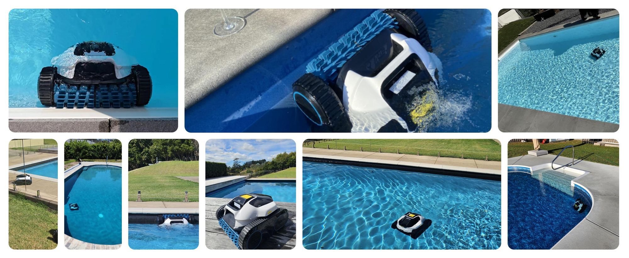 Mammotion Poolroboter Spino E1 Kabellos Poolsauger bis 150m² Pools, 6 Ah, 210 Min Laufzeit, App, SmartArc Routenplan, für Boden, Wand, Wasserlinien