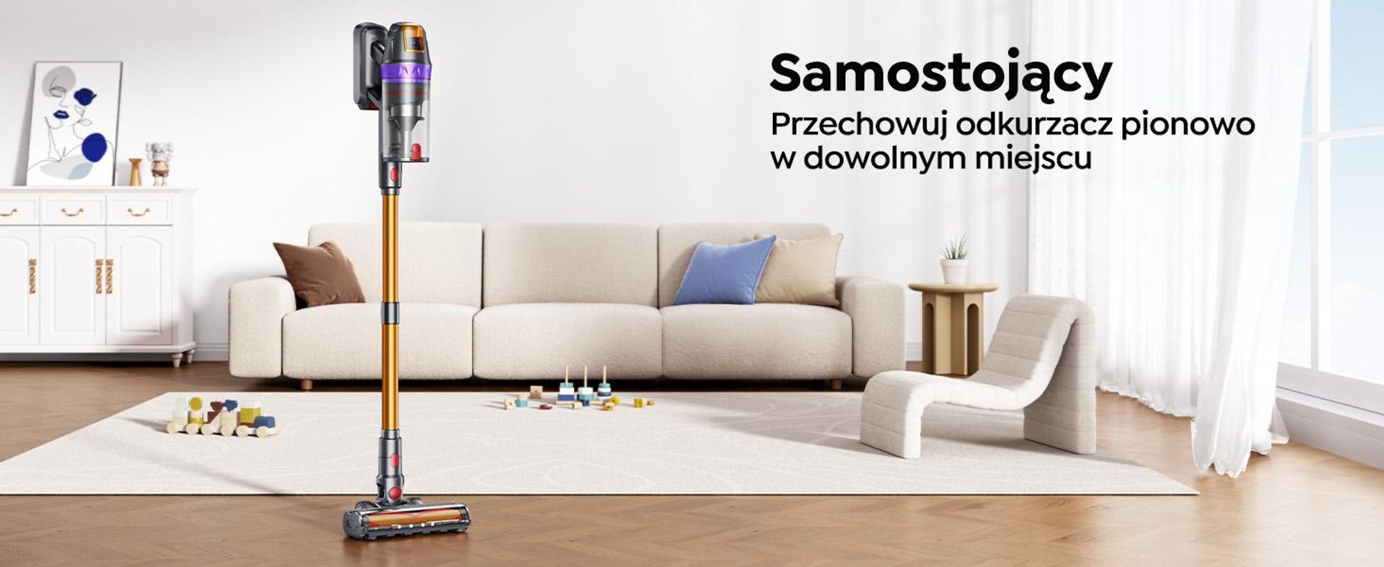 Odkurzacz bezprzewodowy Buture VC90, odkurzacz bezprzewodowy 650W/65KPA z ekranem dotykowym, czas pracy do 60 minut, odkurzacz bezprzewodowy zapobi