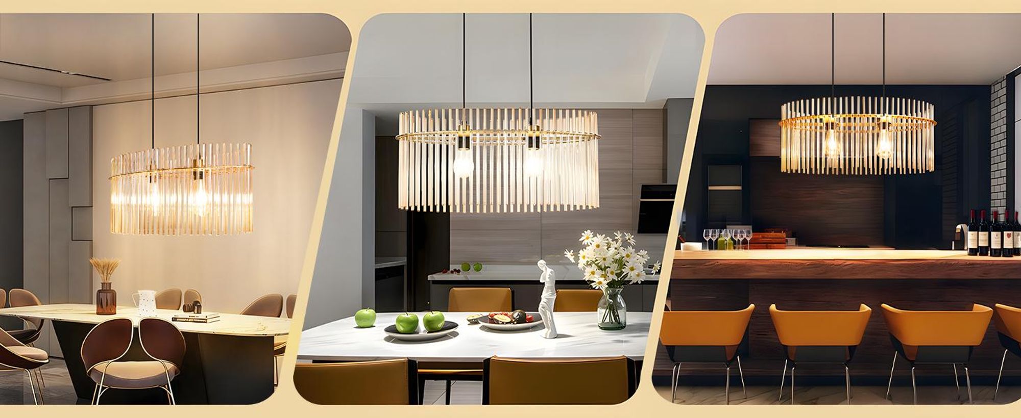 ZMH Lampa wisząca na stół do jadalni 2 płomienie - lampa wisząca złota E27 lampa wisząca ze szklanym kloszem Ø 60 cm lampa wisząca na stół do kawiarni baru kuchni salonu (bez żarówki)