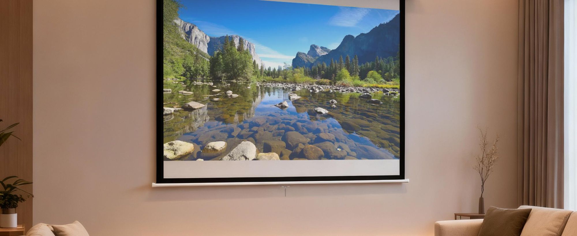 tectake® Beamer-Leinwand ausziehbar Doppelschicht-Gewebetuch, faltenfrei