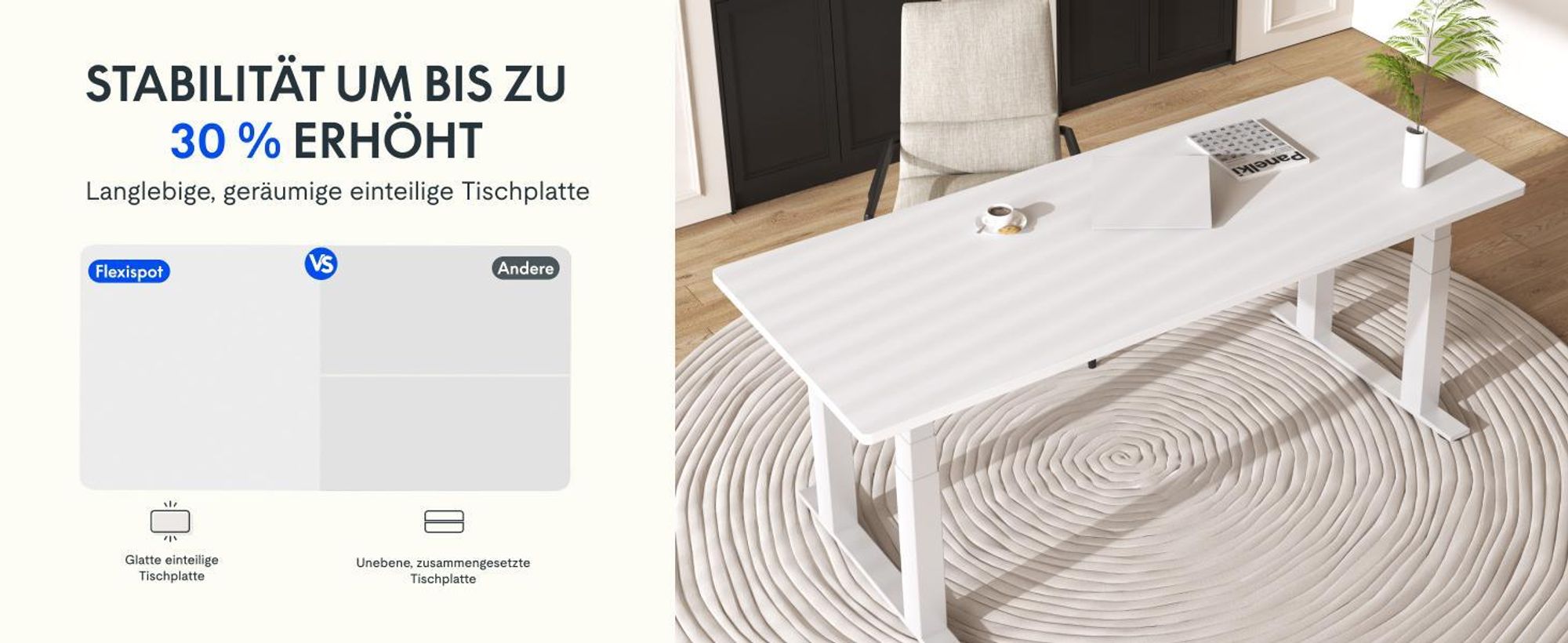 FLEXISPOT E5 Plus Höhenverstellbarer Schreibtisch 160x80cm, Doppelmotor, 25MM EINTEILIGE TISCHPLATTE, USB-Anschluss, 120KG Tragkraft, Ahorn