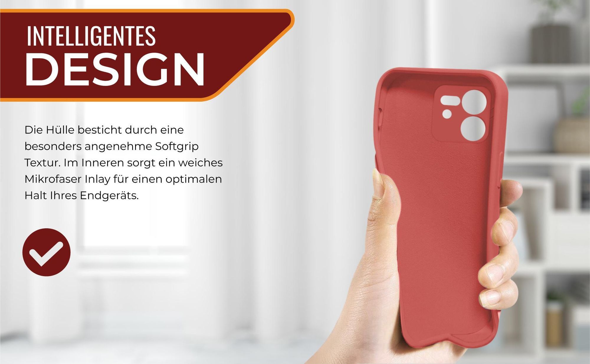 Slimcover in Rot für Xiaomi 13T / 13T Pro mit Mikrofraser Inlay