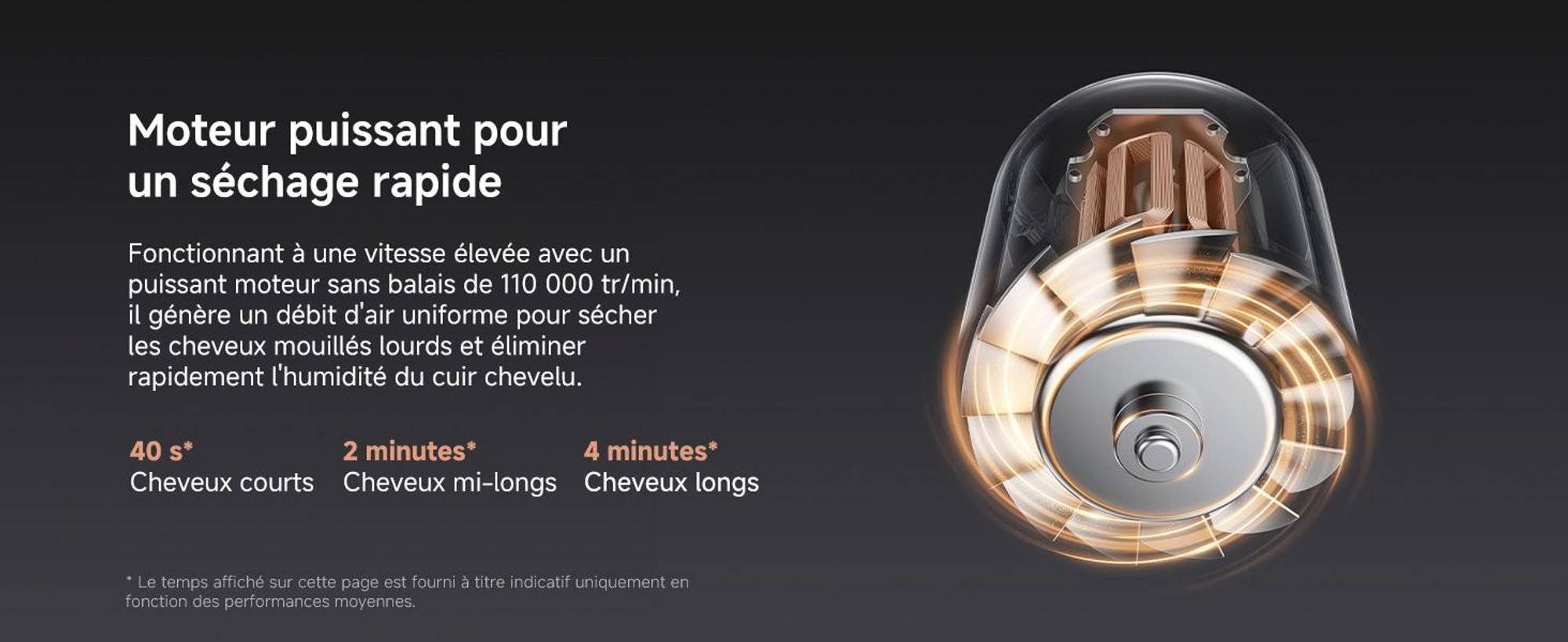 MOVA SHINE 10 Ion Hair Sèche-cheveux, séchage rapide, compact pour les voyages, moteur brushless 110 000 t/min, soin plasma, NTC Thermo-Control
