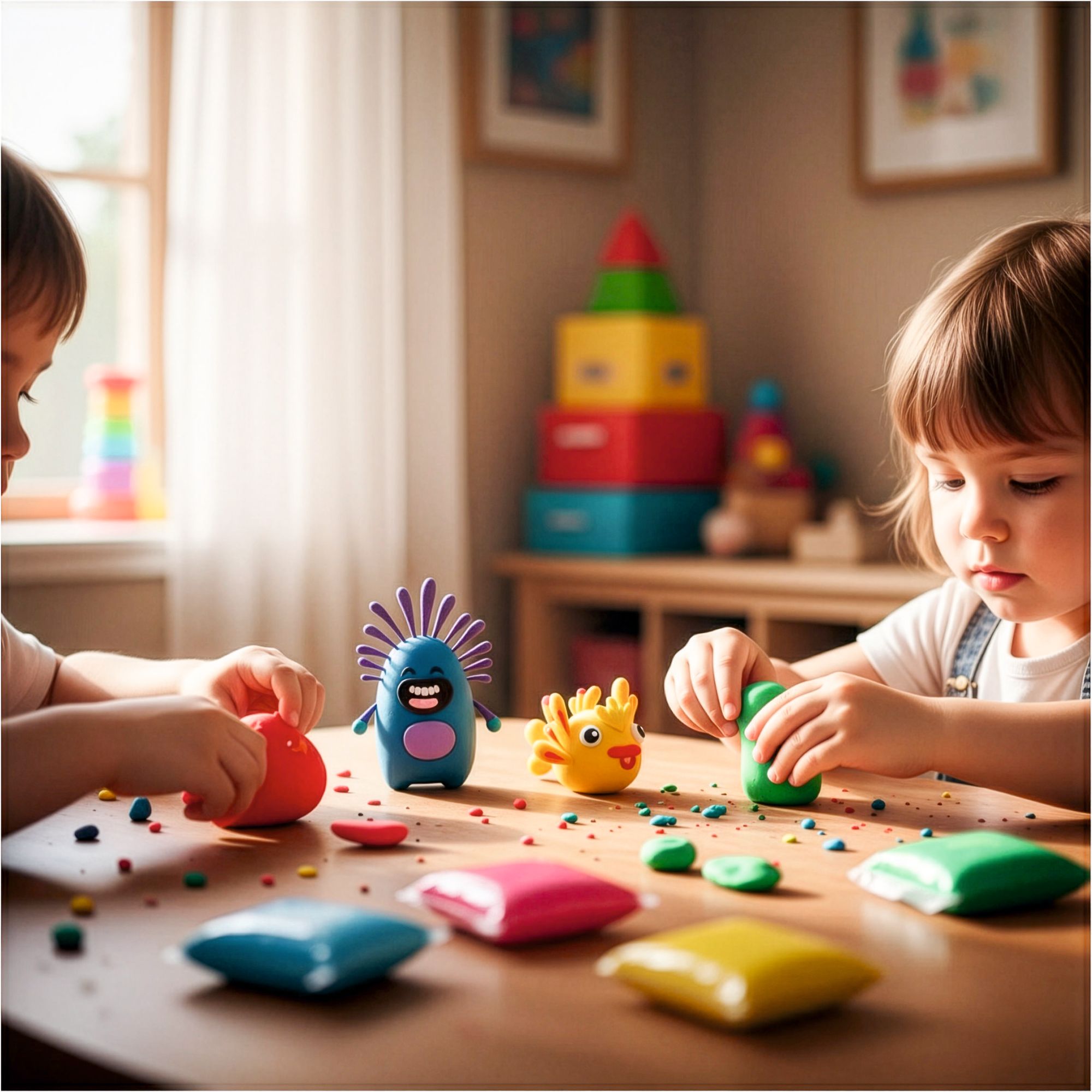 Magic Clay 36er Set, Magische Knete lufttrocknend & ultraleicht, Modelliermasse für Kinder inkl. 3 Spatel, Kreatives Spielzeug MINT, EVI KIDS MagicCla