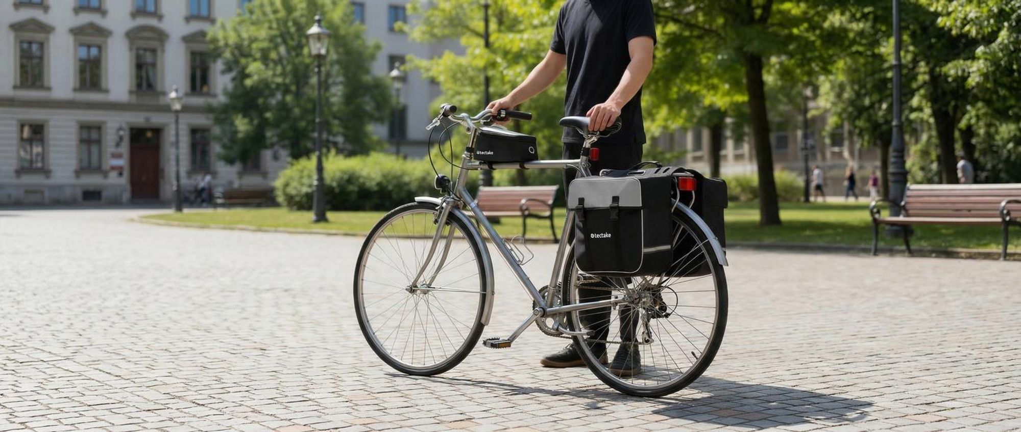 Set Fahrradtasche Georg und Fahrradrahmentasche große Fahrradtasche mit 2 Fächern wasserabweisend und robust