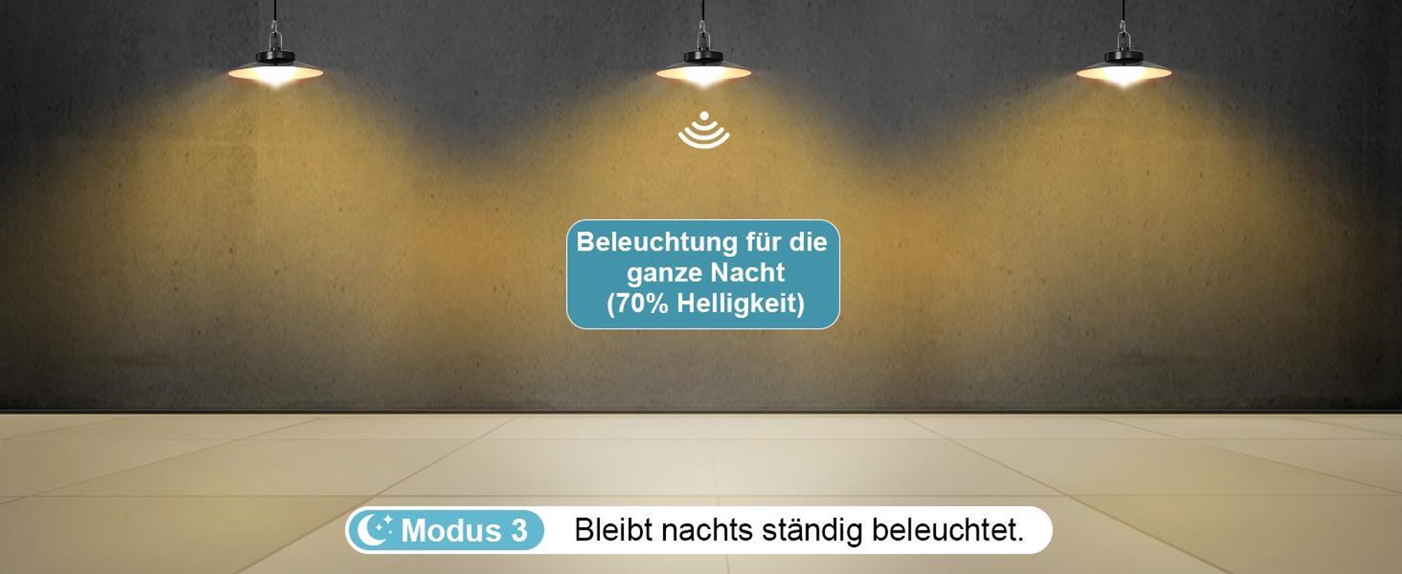 Außen Solarlampe 5 Beleuchtungsmodi mit Bewegungssensor und Fernbedienung Wasserdicht Solar Pendelleuchte Solarleuchte, Warmweiß, 3 Lampe
