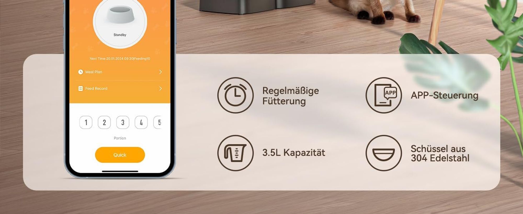 Oneisall PFD001 Pro intelligenter Lebensmittelspender (schwarz)