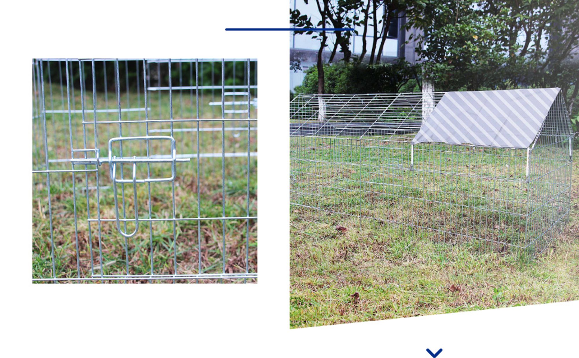 Wiltec Freilaufgehege Kaninchen 180 x 75 x 75 cm, Außengehege und Kleintierstall für Kaninchen, Hasen, Meerschweinchen, Freigehege als Hasenstall