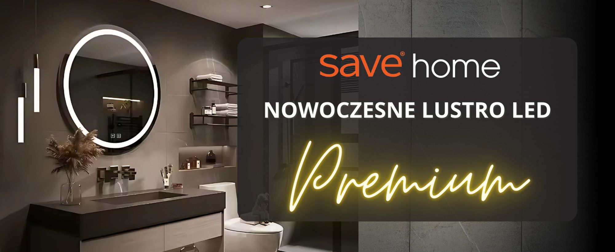 SAVE ®HOME Okrągłe lustro łazienkowe LED - 80 cm - PODŚWIETLANE - 3 BARWY ŚWIATŁA - ŚCIEMNIALNE - BEZ PARY - DOTYKOWE - LUSTRO ŚCIENNE