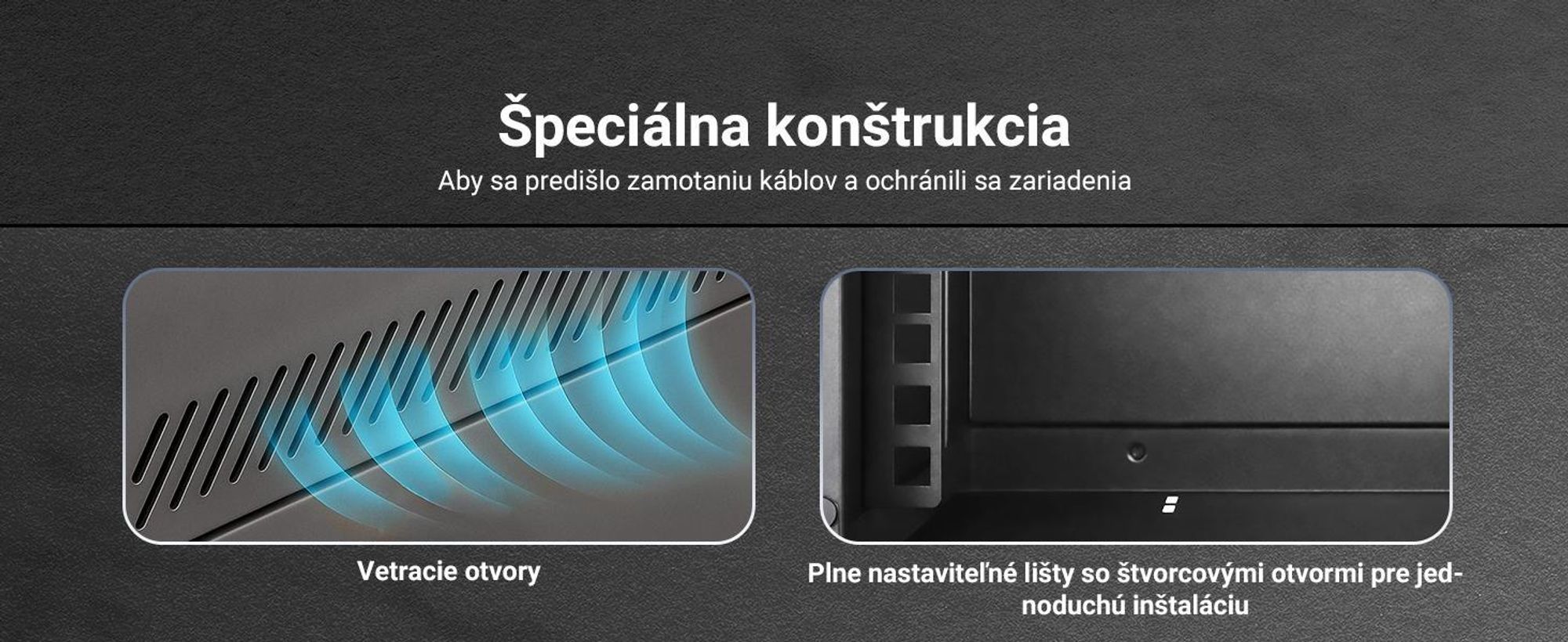 Extralink 4U nástenný rack 10" 280x310 mm čierny