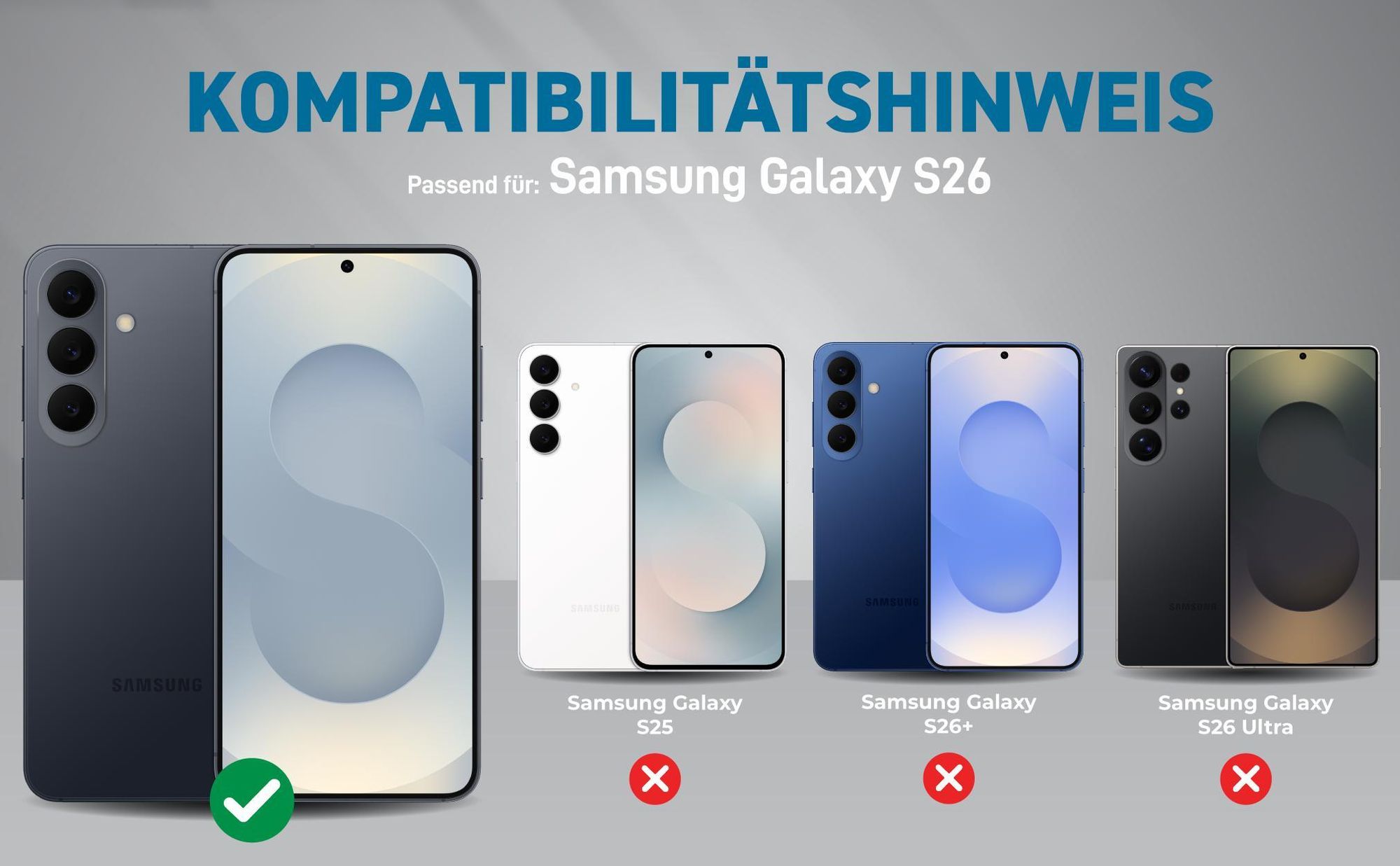 Kompatibilitätshinweise Hülle für Samsung Galaxy S26