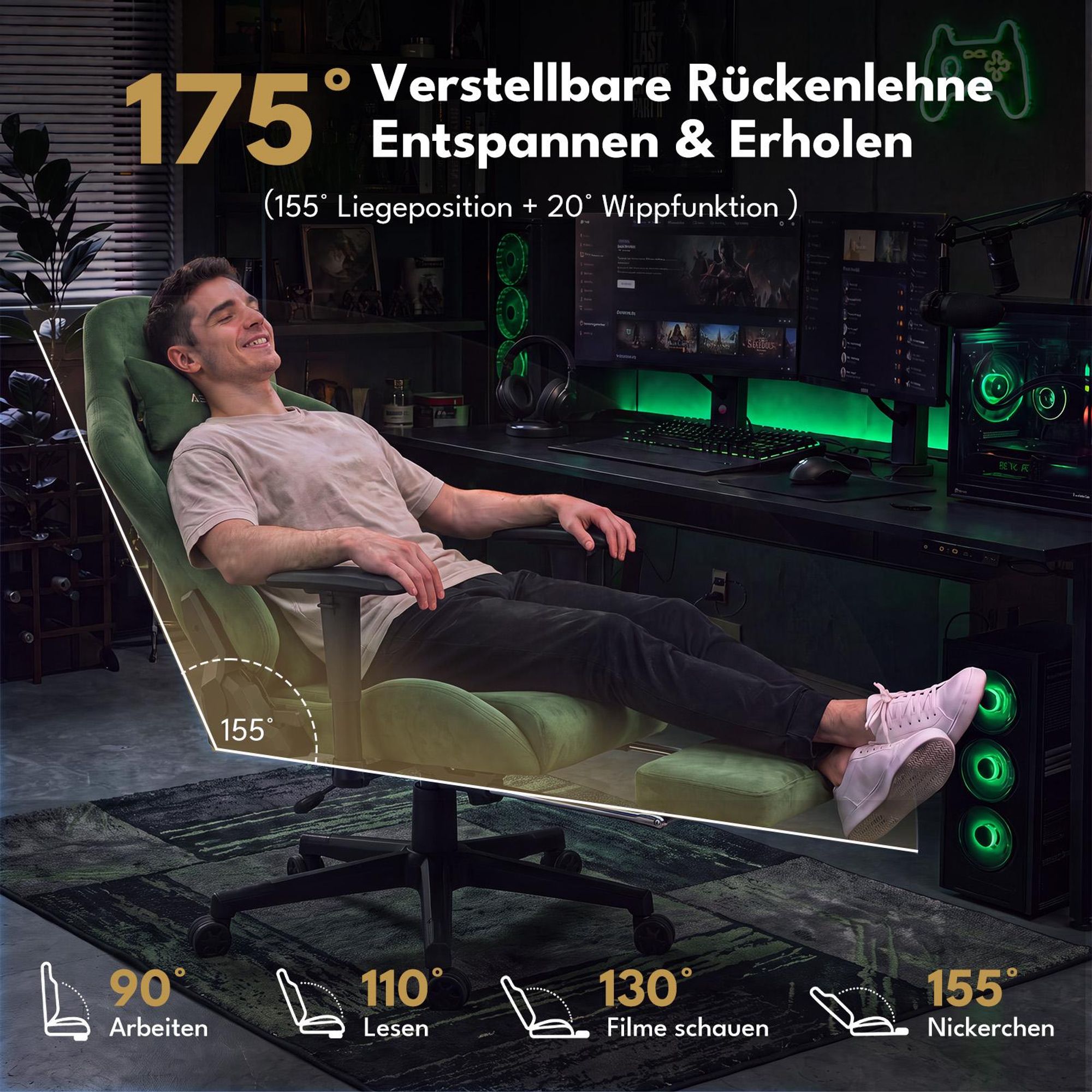 Vergleich des grünen Gaming-Stuhls mit Konkurrenzprodukten