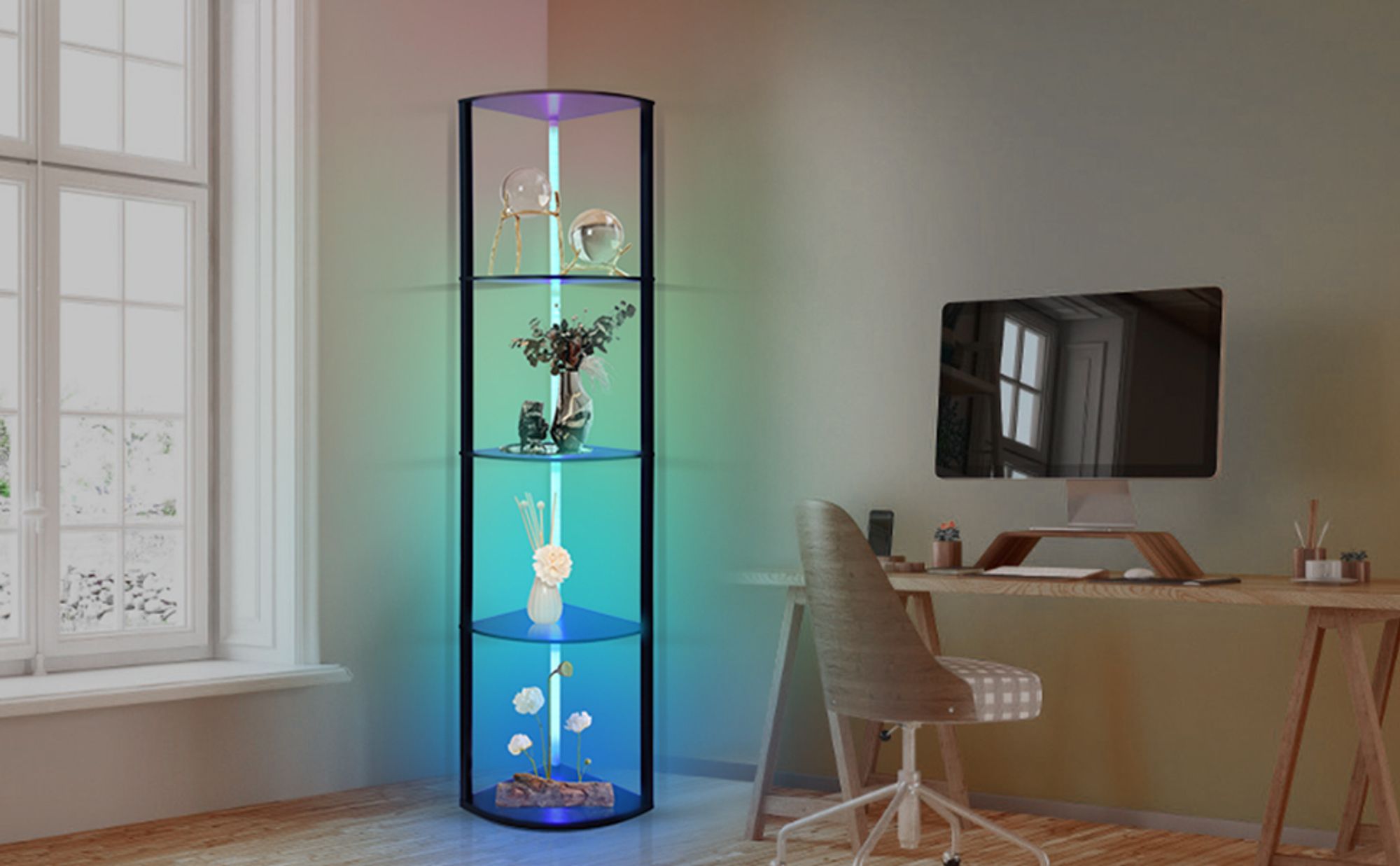 5 Stufige LED Stehlampe für Wohnzimmer, Schlafzimmer und Büro