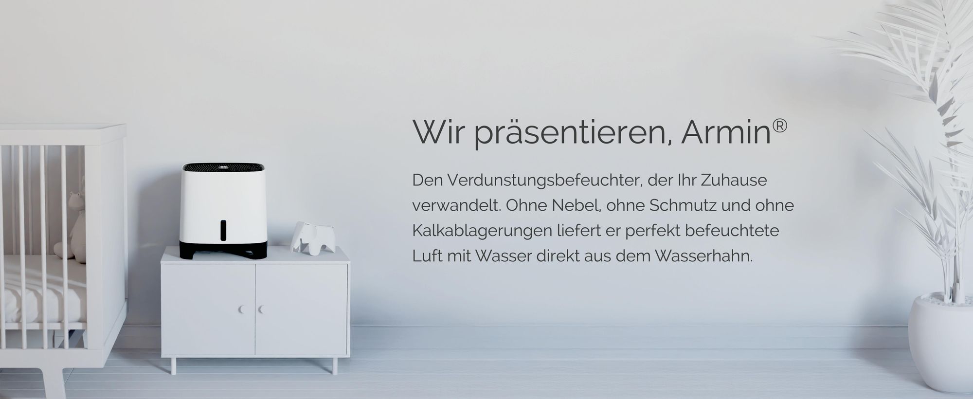 Luftbefeuchter Meaco Armin® 680 für 89 m² Räume, Verdunstung 680 ml/h, Tank 4,7 l, antibakteriell, kalkfrei, mit Nacht- & Turbomodus