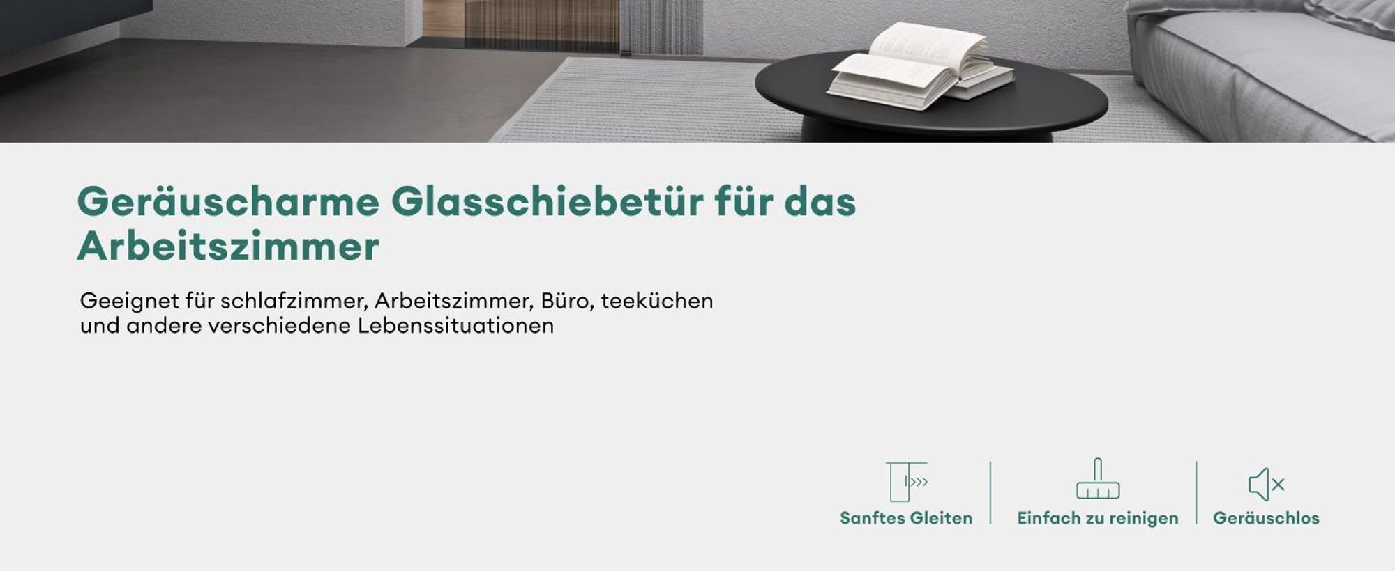 Mai & Mai Glasschiebetür komplettset softclose Zimmertür Matt Schwarz, BxH: 102,5x205cm 8mm ESG-Sicherheitsglas, Schiebetür Glas gebürstet Muranino-001