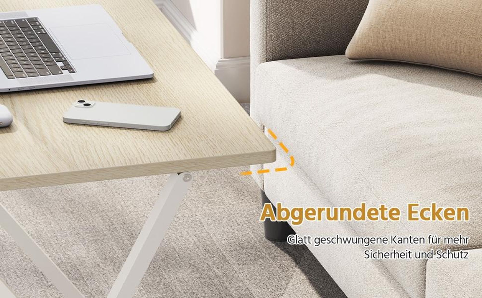 Yaheetech Schreibtisch klappbarer Computertisch mit Monitorständer 2-stufiger Arbeitstisch mit Ablage Laptoptisch