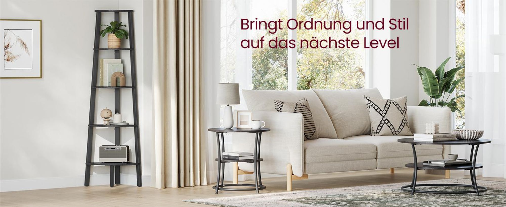 VASAGLE Eckregal, Bücherregal, mit 5 Ebenen, H: 159cm, mit Stahlrahmen
