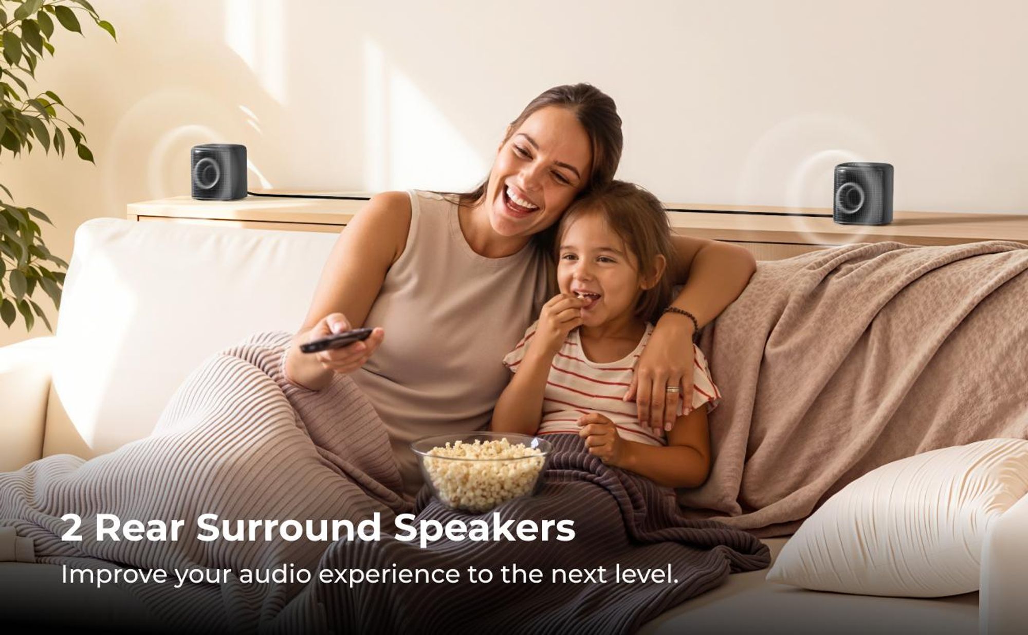 ULTIMEA 7.1ch Soundbar mit Subwoofer für TV, Surround Sound System für Heimkino, 4 Surround Lautsprechern, HDMI ARC, App Steuerung, Aura S4T