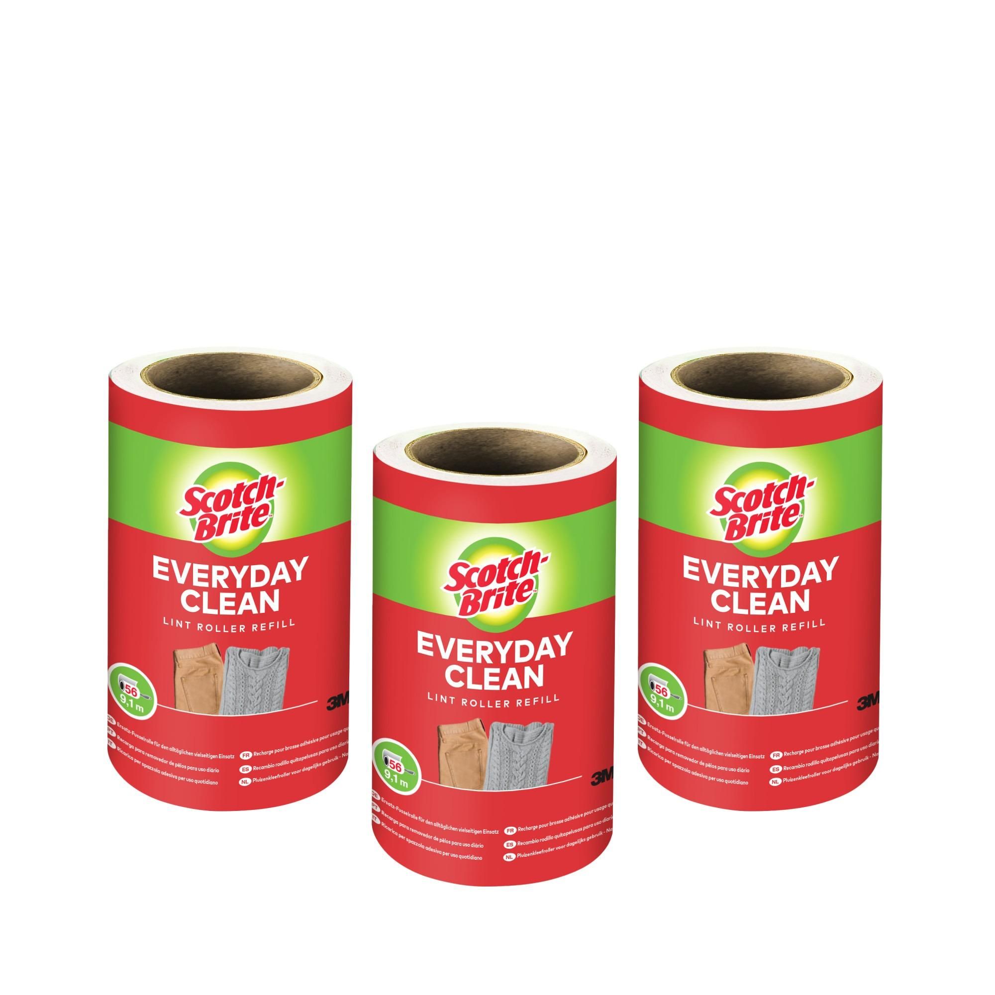 Scotch-Brite™ Everyday Clean, 3 Ersatz-Fusselrollen, je 56 Blatt