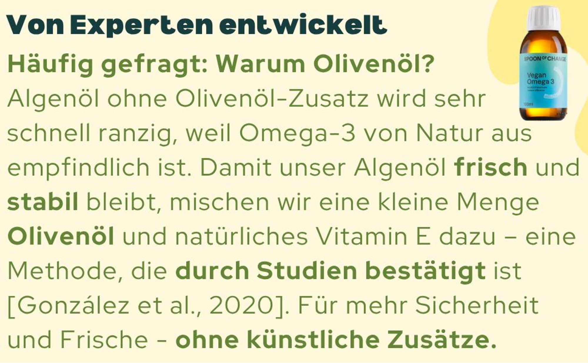 Premium Omega-3 Algenöl (2900mg pro Tag) - DHA & EPA - Kein Fischgeschmack - Zitroniger Geschmack - Triglycerid-Form - Labor - Mit Vitamin D3