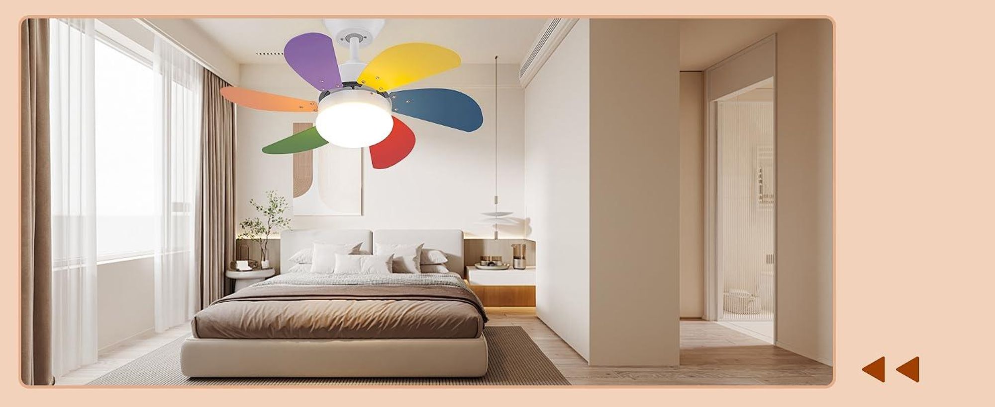 ZMH Stropný ventilátor LED s osvetlením farebné lopatky 6 lopatiek Ø75 cm tichý diaľkové ovládanie časovač pre obývačku spálňu
