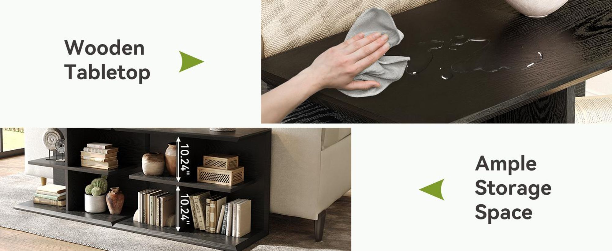 Tribesigns 3-Tier Beistelltisch mit Stauraum, Sofatisch mit 4 Ablageflächen, industrieller Couchtisch, Nachttisch für Schlafzimmer, Wohnzimmer, Flur