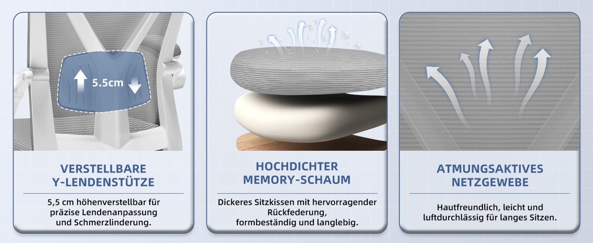 Aiibot Bürostuhl,Bürostuhl Ergonomischer mit klappbaren Armlehnen Schreibtischstuhl Armlehnen Höhenverstellbarer Drehstuhl Chefsessel bürostuhl 150 kg