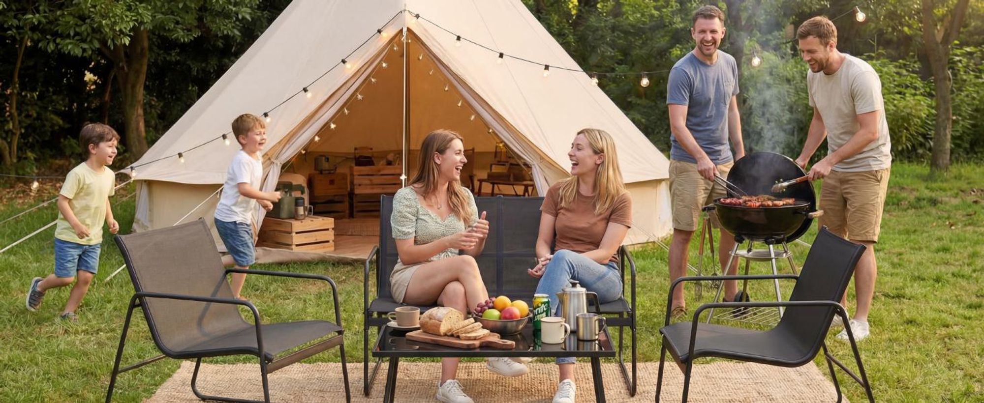 Mondeer Gartenmöbel-Set 4-teilig Sitzgruppe mit atmungsaktivem Mesh-Gewebe, Ergonomischen Armlehnen und Stabilem Stahlrahmen Balkon Terrasse Schwarz