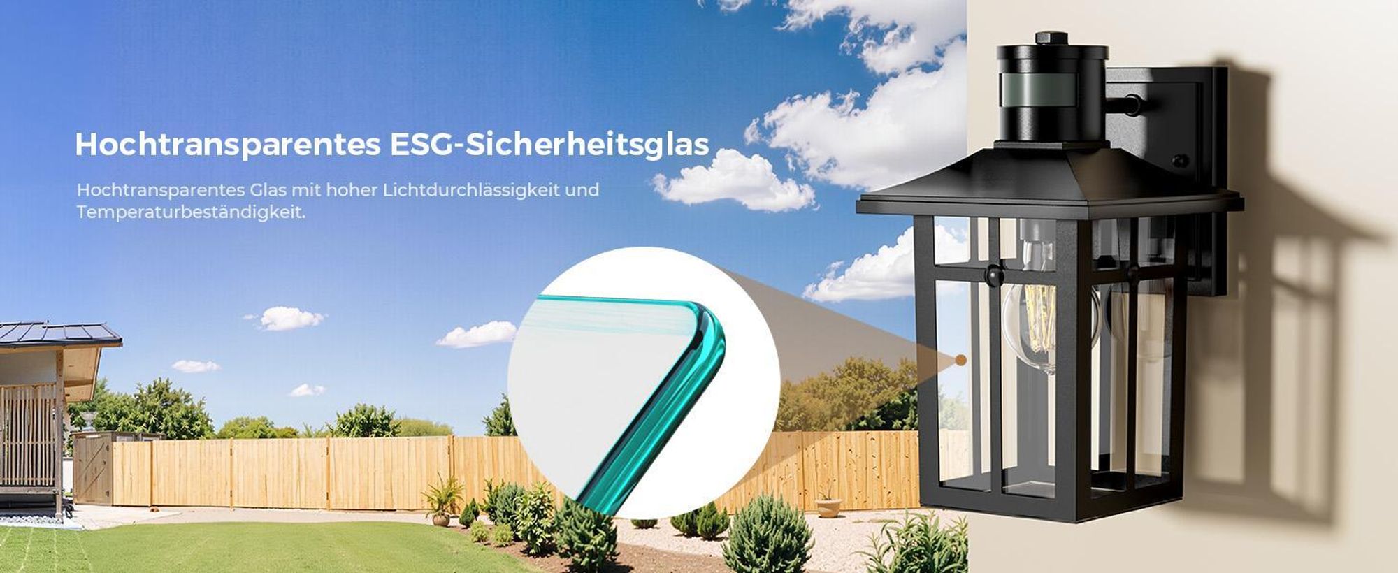 S'AFIELINA Außenlampe mit Bewegungsmelder, E27 Wandlampe für Terrasse, Hauswand, Außenleuchte schwarz, Vintage Design, 2 Stück