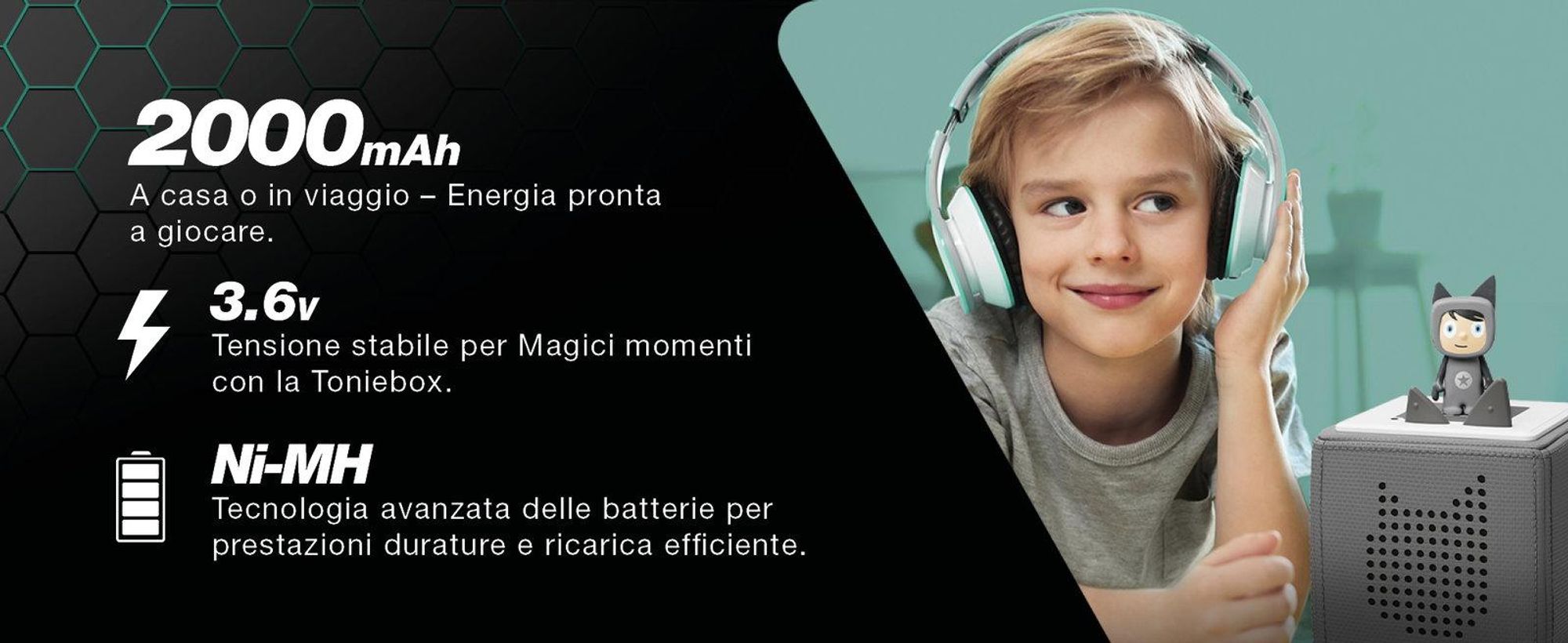CELLONIC 1x Batteria per Altoparlante Compatibile con Tonies Tonie Box, 50AA5S – (2000mAh, 3.6V)