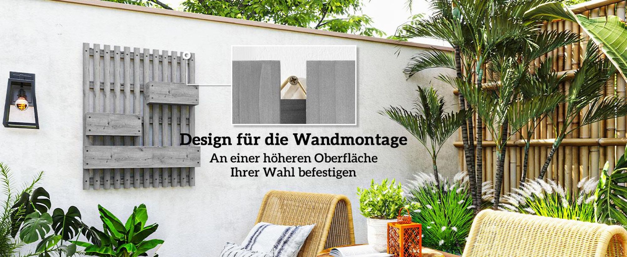 Outsunny Blumenkasten, Bewegliches Hochbeet Pflanzkasten mit Spalier, Massivholz