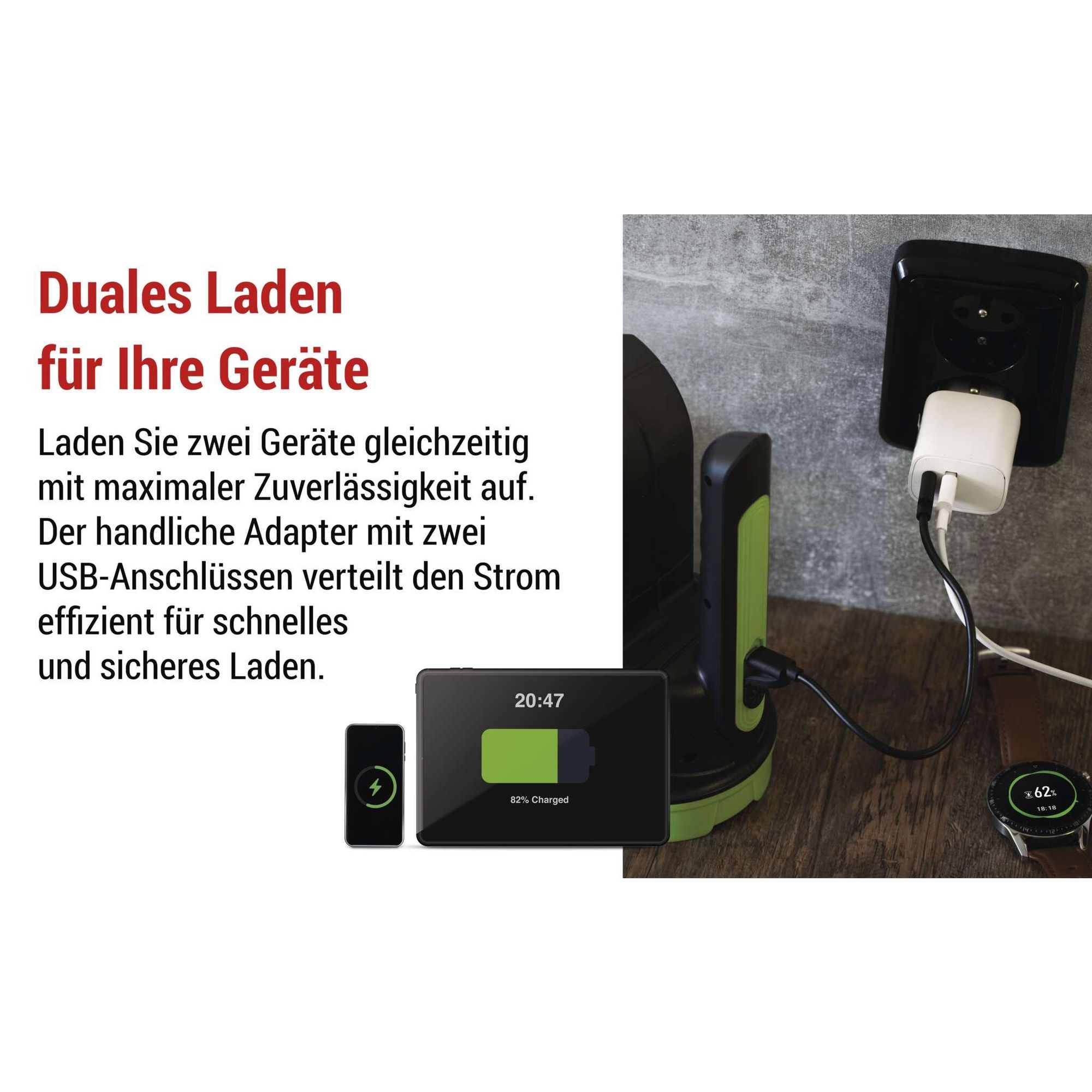 EMOS USB-C+A Ladegerät 15Watt, USB Netzteil ohne Kabel, USB-C und A-Typ, für Smartphone, iPhone, aufladbare Geräte, 5 V / 3 A, Weiß, V02B15