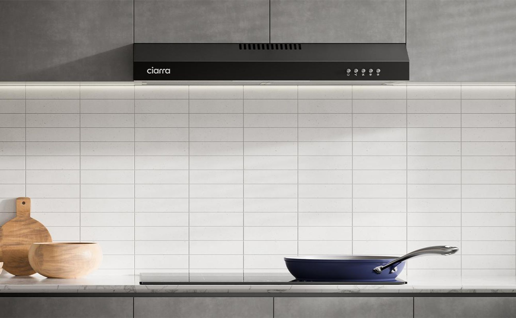 CIARRA A+ Cappa da 60 cm a ricircolo Cappa da 220 m³/h VM6903DB