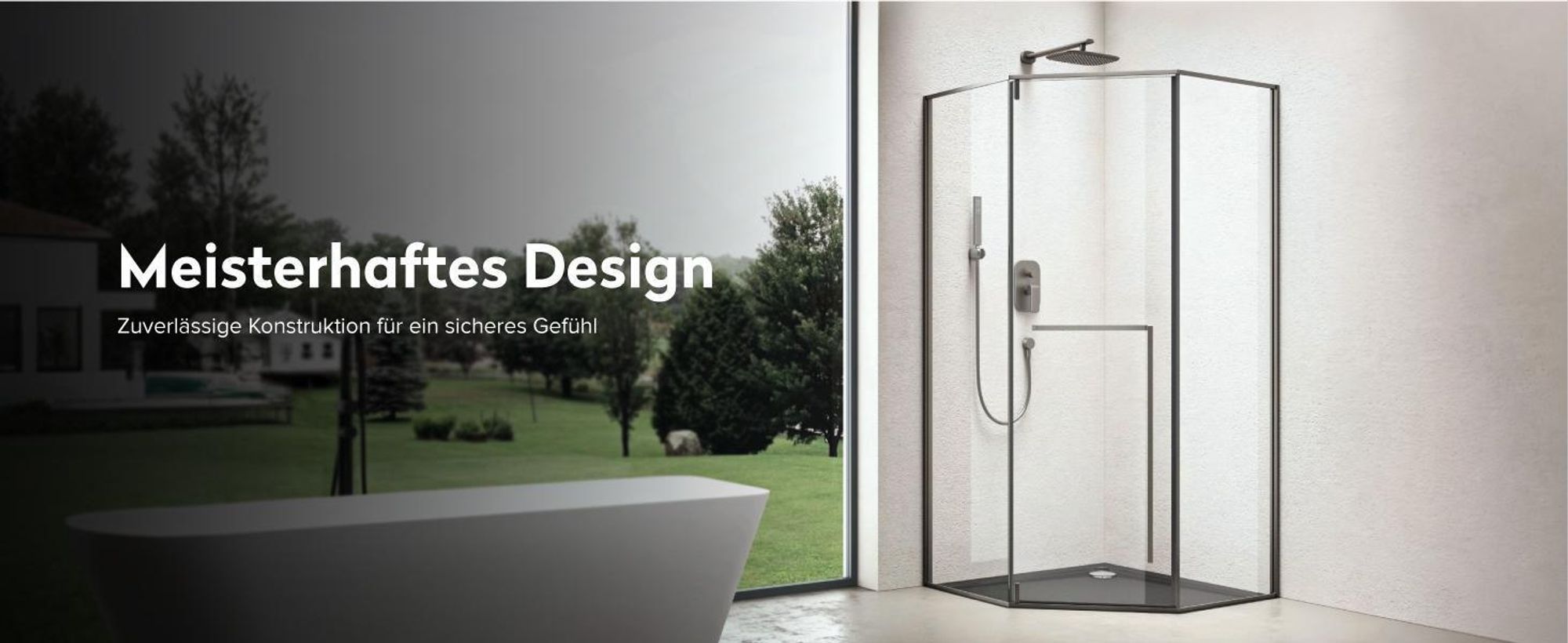 doporro Fünfeckdusche Duschkabine 100x100cm Duschabtrennung 8mm ESG-Sicherheitsglas Klarglas inkl. Nano-Beschichtung Ravenna68K-plus