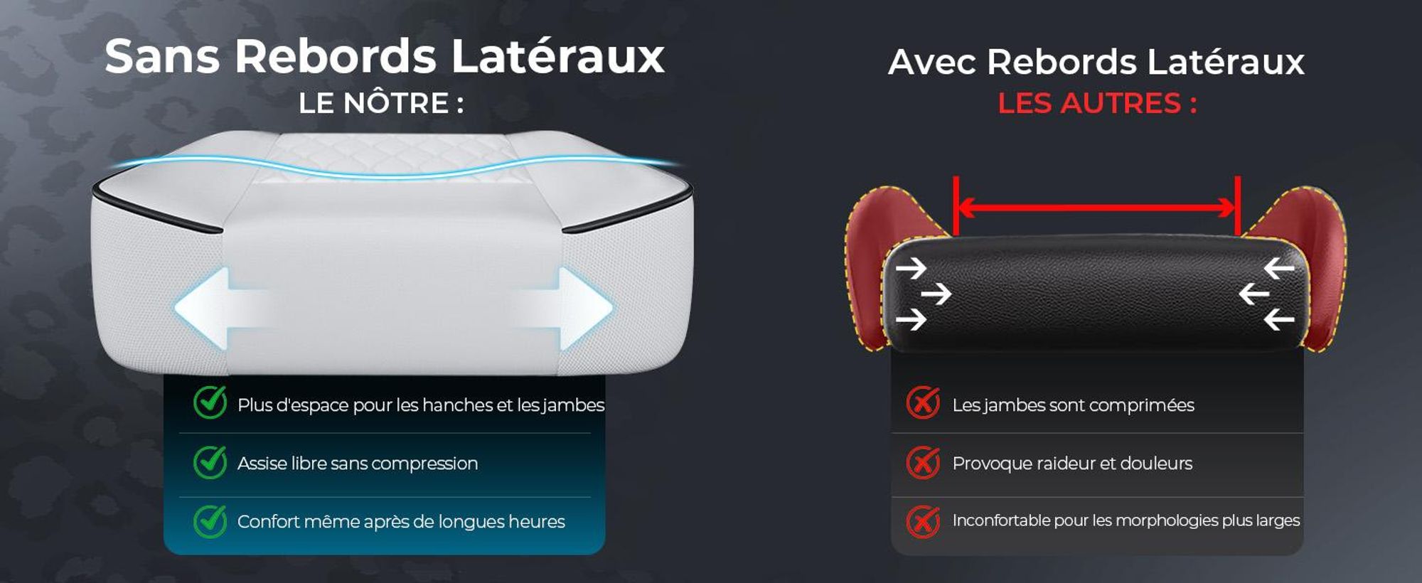 Fauteuil gaming GTPLAYER, fauteuil de bureau, fauteuil PC ergonomique, fauteuil pivotant réglable en hauteur, accoudoirs avec mécanisme synchrone, coussin lombaire, appui-tête