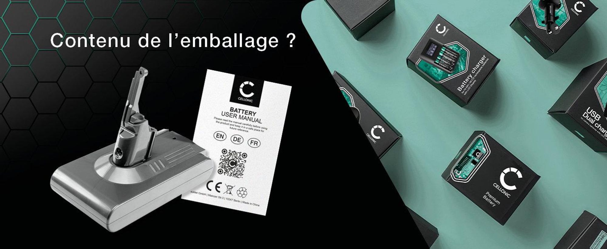CELLONIC 1x Batterie pour Aspirateur Compatible avec Dyson V8 Absolute plus, V8 Carbon Fiber vacuum, V8 , V6 - (3000mAh, 21.6V)