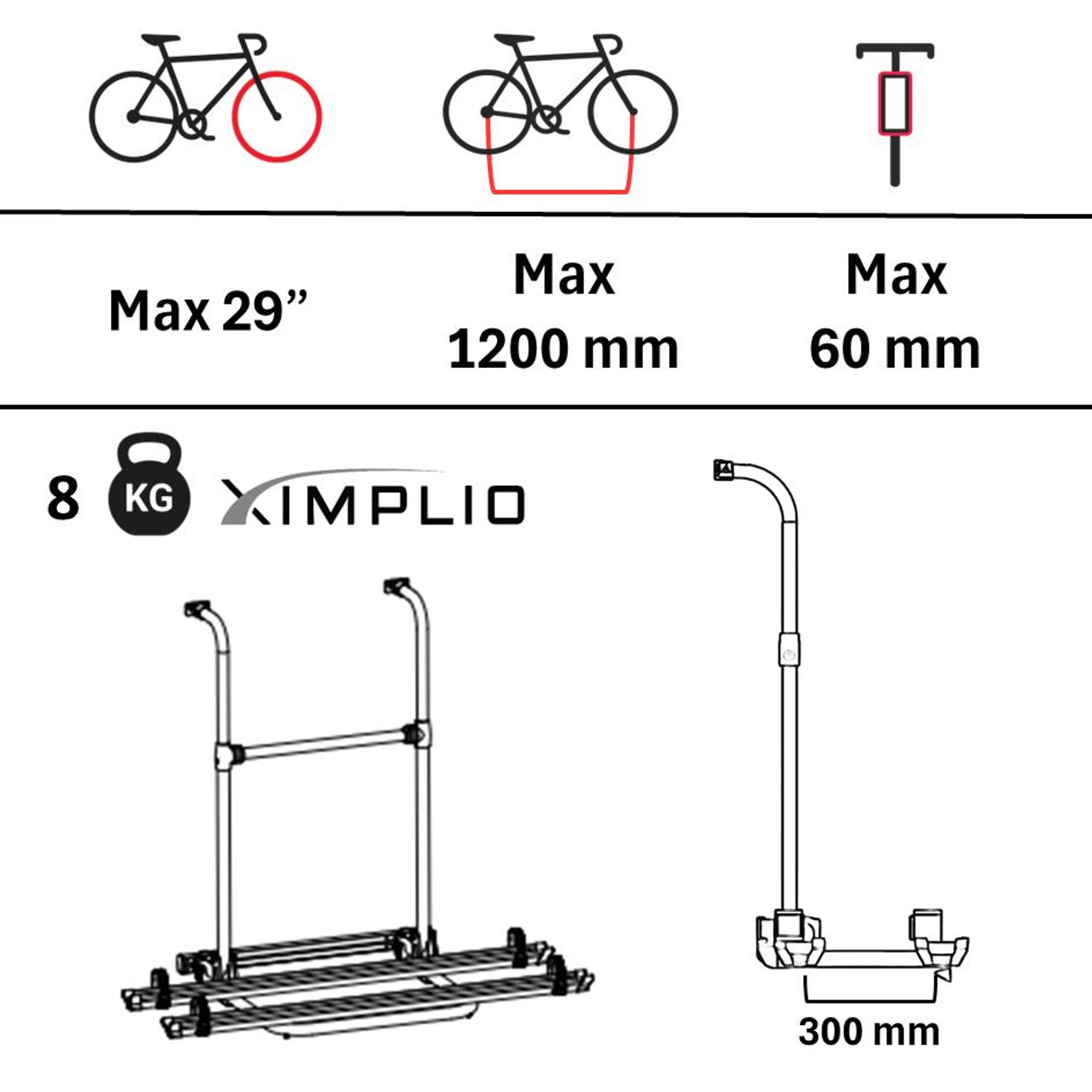 XIMPLIO Wallrider Heck Fahrradträger Wohnmobil Wohnwagen 2 Fahrräder E-Bike