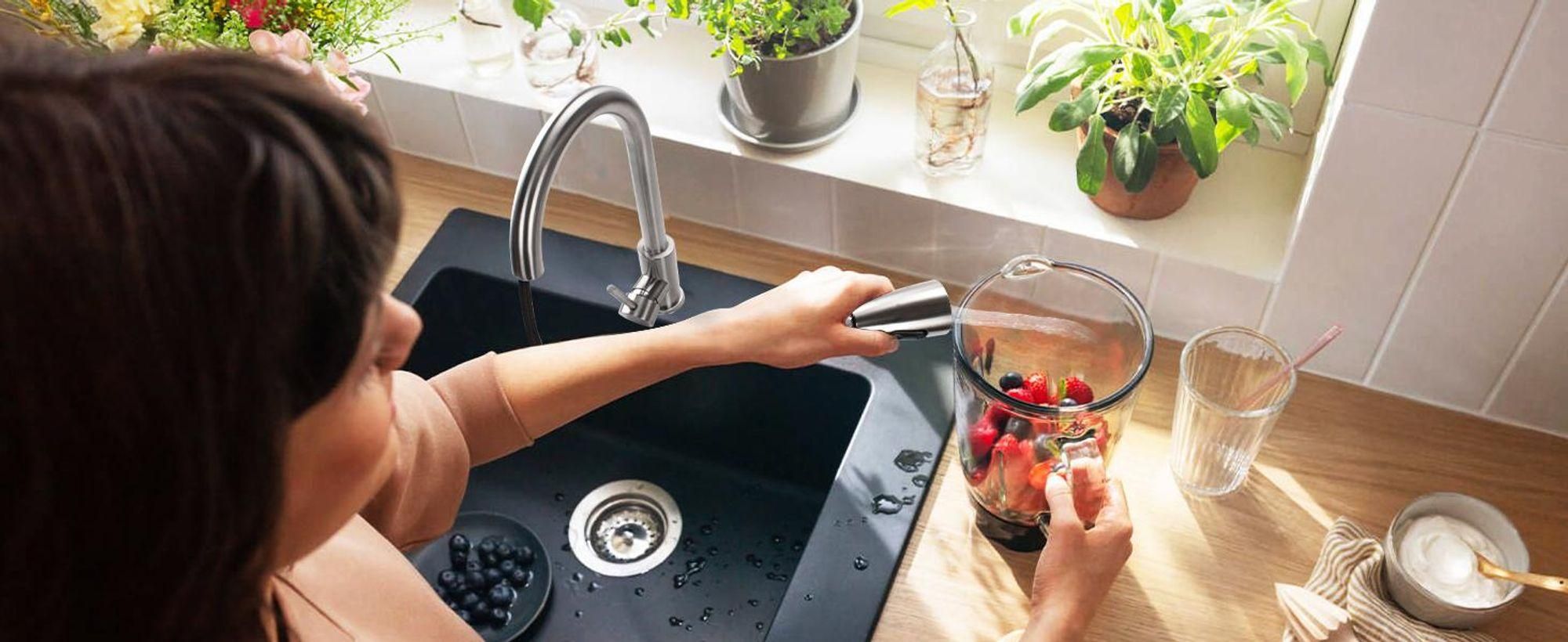 Küchenarmatur,Wasserhahn Küche,mit 3 Modus Strahlarten Wasserhahn Küche ausziehbar Spültischarmatur Edelstahl Armatur Küche,Silber