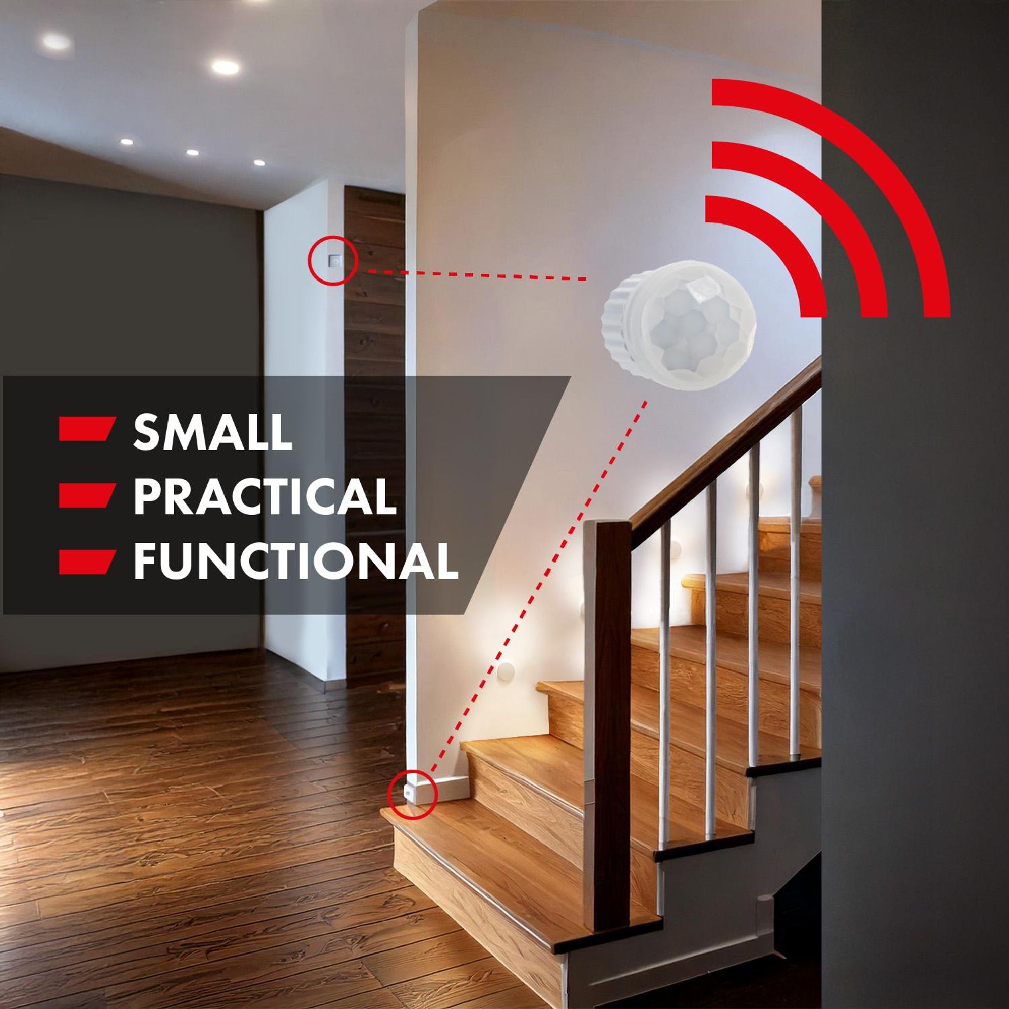Maclean PIR-Bewegungsmelder, mit externem Sensor, 12-24V DC, 360°, MCE32 V