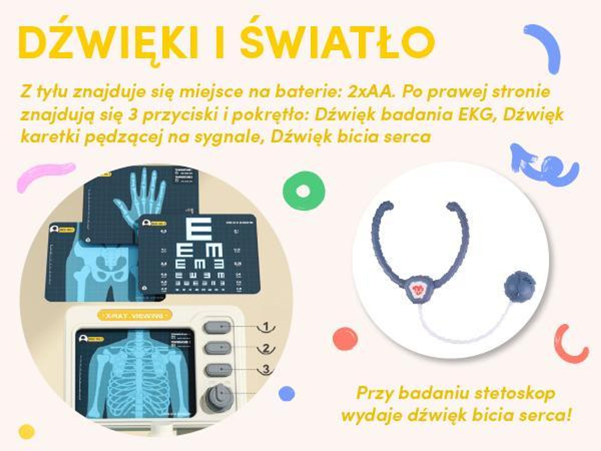 Duży dzięcięcy zestaw lekarski z EKG oraz akcesoriami