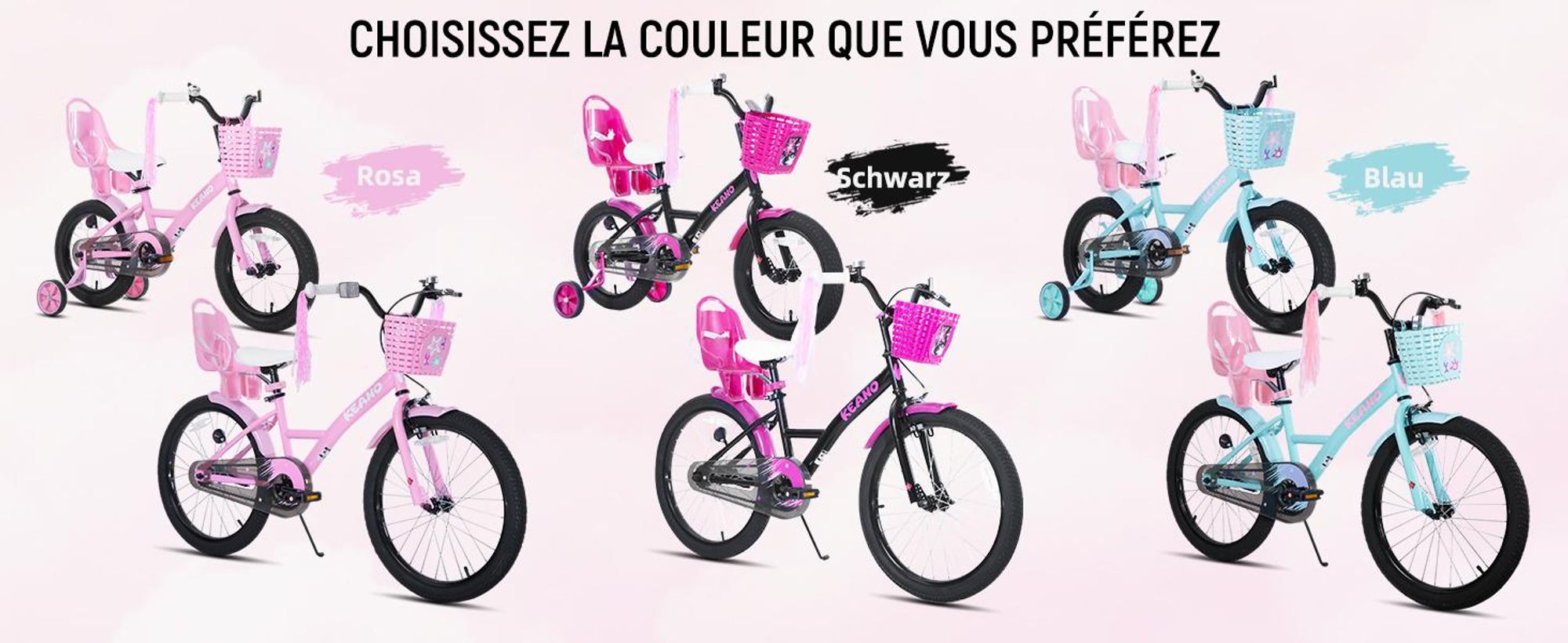 Joystar 20 Zoll Mädchenfahrrad mit Puppensitz und Korb, Kinderfahrrad mit Luftschlangen, vollständigem Kettenschutz und Schutzblechen