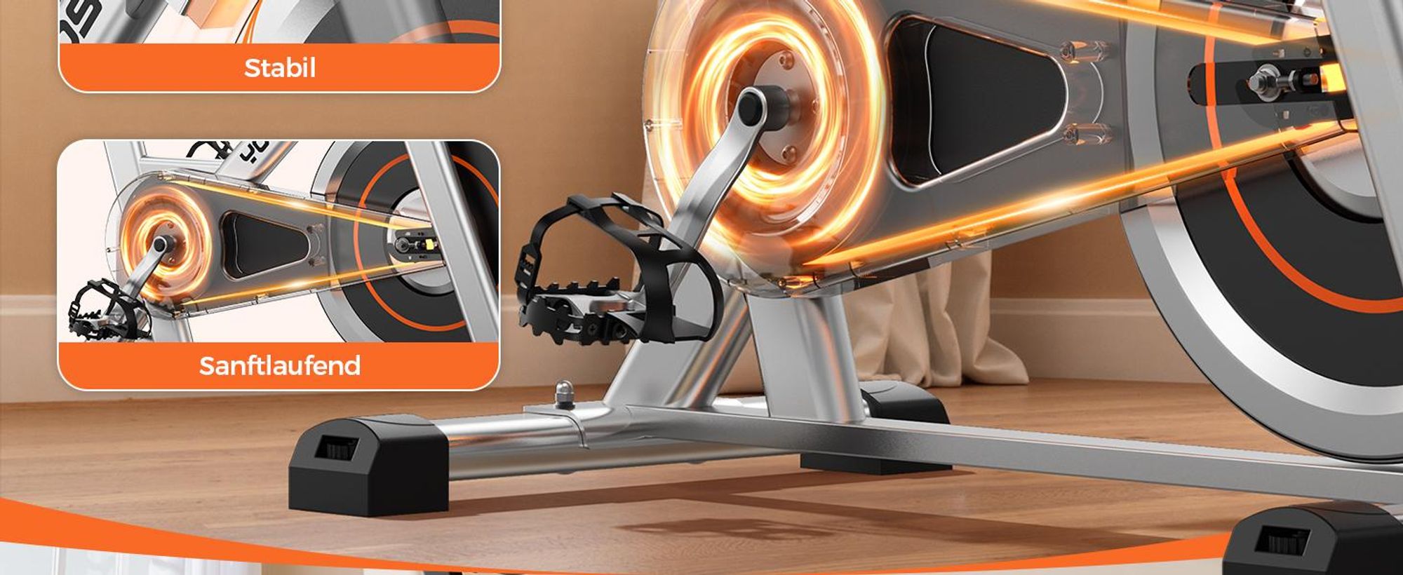 YOSUDA Heimtrainer mit magnetwiderstand , Indoor Leises Fitnessbike mit Tablet-Halter,  Bike Indoor mit LCD-Monitor,Bis 136KG