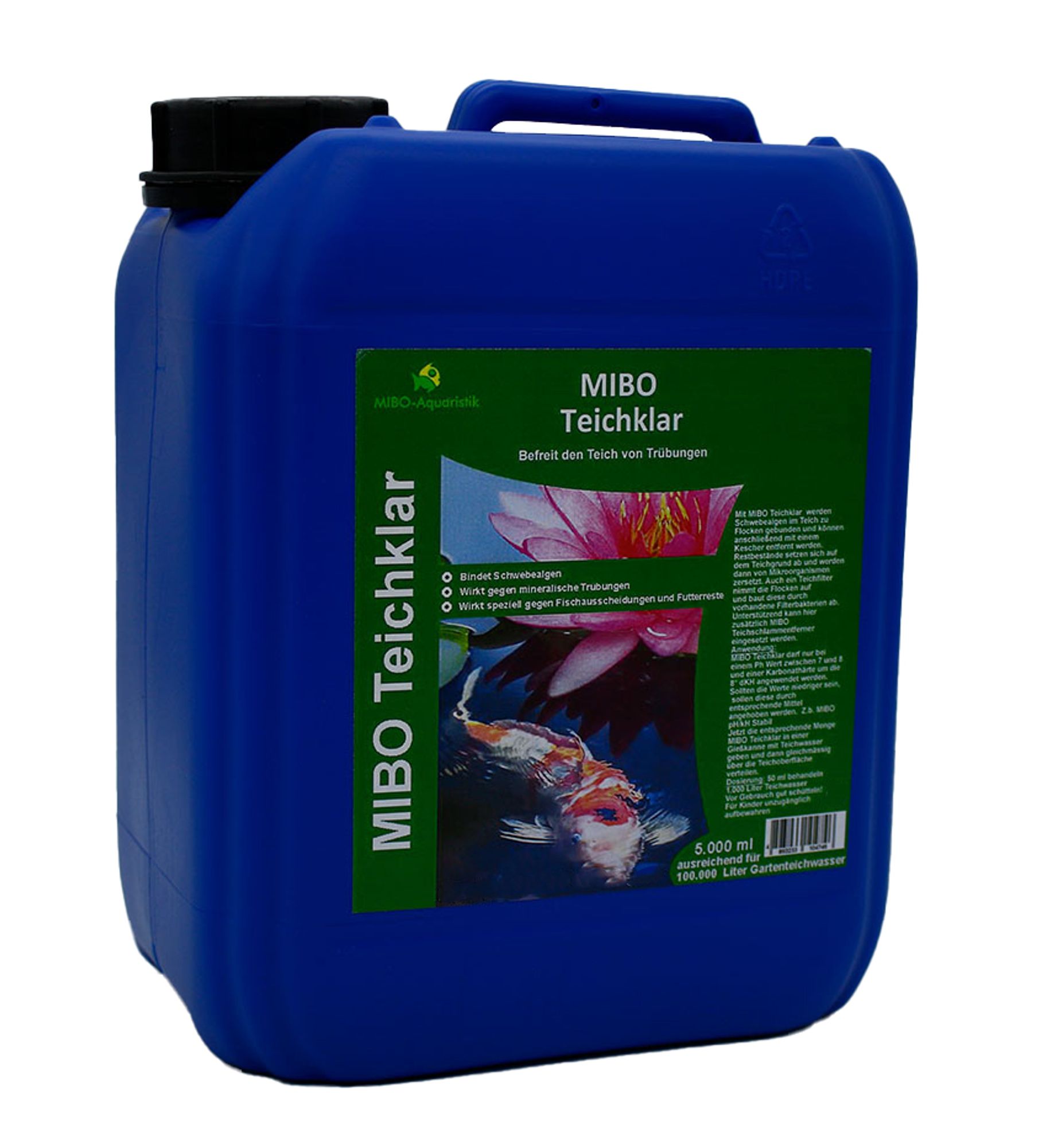 Teichklar 5.000 ml für 100.000 Liter gegen trübes und grünes Gartenteichwasser
