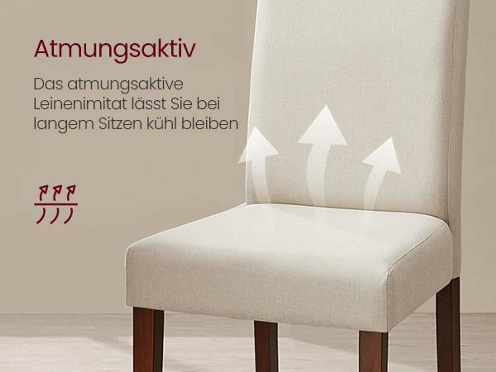 VASAGLE Esszimmerstuhl 4er Set, Küchenstuhl, Parsons-Stuhl, hohe Rückenlehne, für Esszimmer und Küche, dickes Sitzkissen, 58 x 48 x 99 cm, cremeweiß