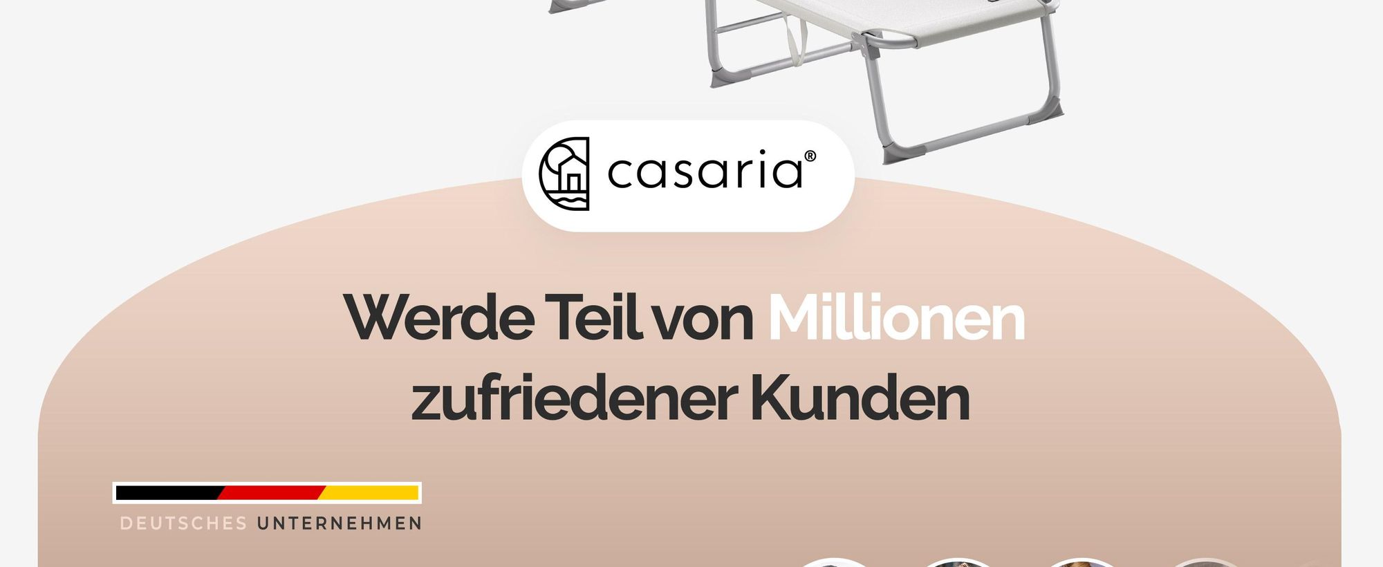 CASARIA Sonnenliege klappbar mit Sonnendach wetterfest Beige